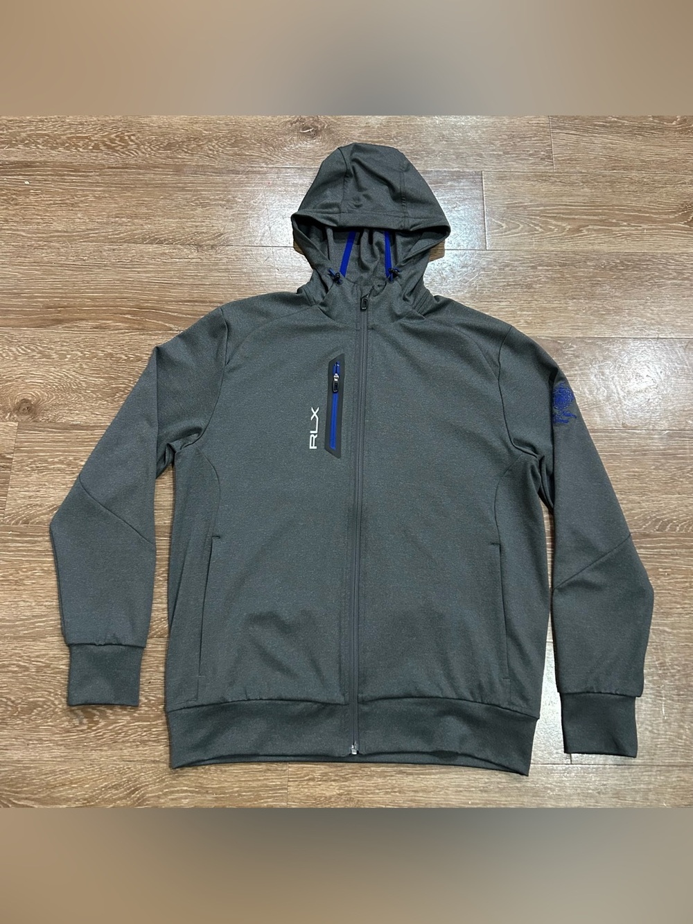 Ralph Lauren Hoodie RLX Men’s M Golf Pullover Trump National Doral Gray Blue